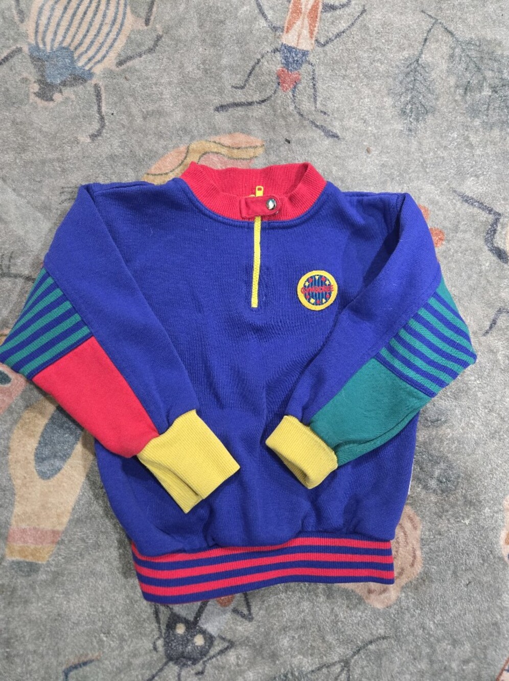 Vintage Gymboree Colorblock Pullover Sweatshirt in Blue, Green & Red